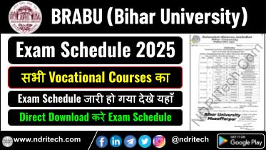 BRABU Vocational Exam Date Schedule 2025 Part-1 2 3 Sem-1 2 3 4 5 6